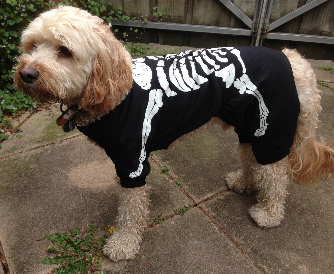 Skeleton Dog Costume Clothes for Halloween Small to Xx Large Etsy
