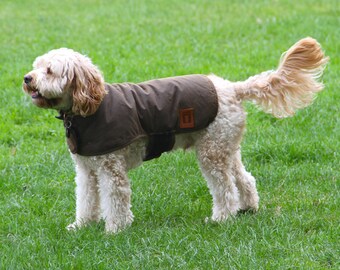 Australian Oilskin Dog Coat, sherpa lining, size 25cm to 80cm dogs