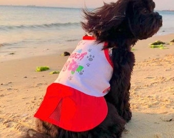 Pet dog beach dress costume - cotton for xsmall to xlarge dogs