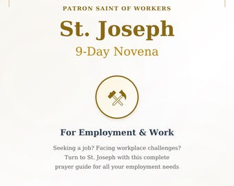 St Joseph Novena for Employment PDF | Job Search Catholic Prayer Guide | 9-Day Worker Printable | Career Help | Instant Download
