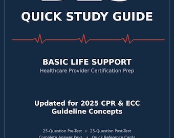BLS Kurzanleitung - Basic Life Support Was für die Zertifizierung von Gesundheitsdienstleistern | Druckbarer digitaler Lernführer (Instant Download)