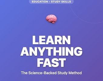 Learn Anything Fast eBook | Science-Based Study Guide | Student Success | Active Recall Techniques | Study Skills PDF Digital Download