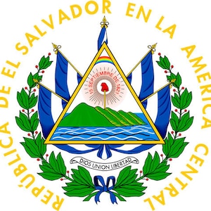 Escudo de El Salvador ultra hd (PNG/JPG/SVG 600 ppi + stl 3d) / Mega Resolución / Listo para imprimir y para impresoras 3d