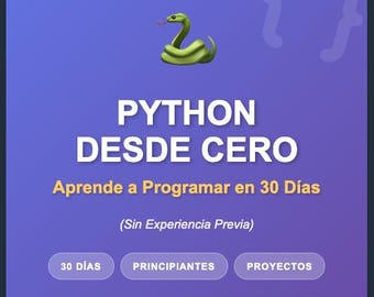 Python Desde Cero PDF | Curso Completo 30 Días Español | Aprende Programación | Ebook Digital Download | Coding Tutorial