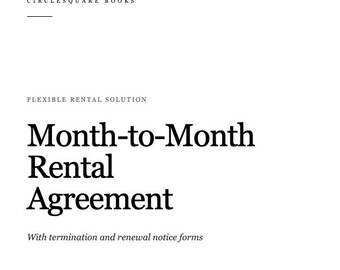 Month to Month Rental Agreement | Lease Template | Landlord Forms | Termination Notice | Flexible Lease | Digital Download PDF