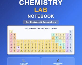 Chemistry Lab Notebook - 120 Pages, Grid Format, Student Lab Journal, Science Notebook, Chemistry Class, College Lab Book