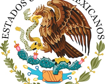 Image: Mexico Seal High Resolution 400 MegaPixels 3D STL PNG JPEG Cricut - Download