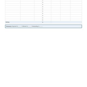 May include: A teal and white rent collection form for January 2026. The form includes fields for property/unit, tenant, due date, amount, date paid, method, and notes. A summary section shows expected, collected, and outstanding amounts.