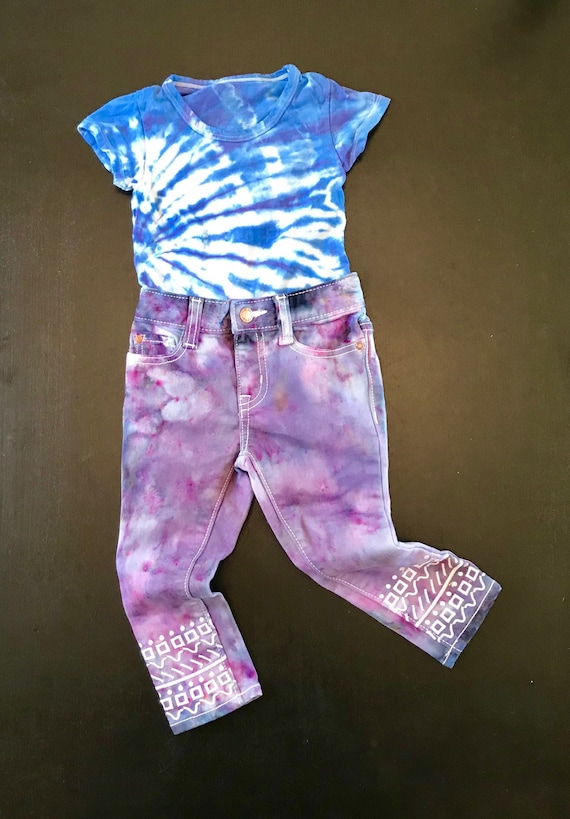 pink tie dye jeans