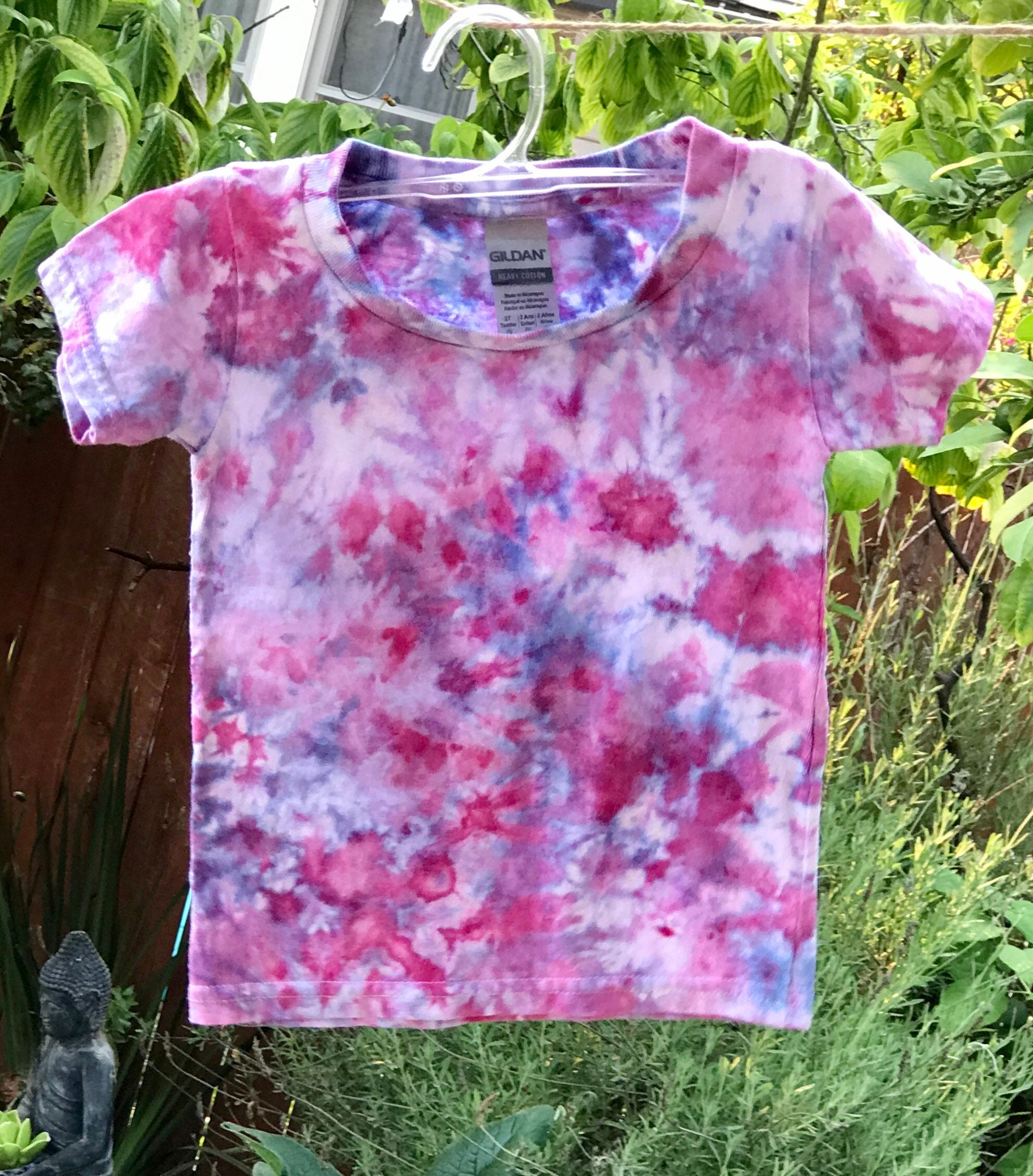 Little girls Tie Dye Tee shirt. Size 2T Ice dyed in shades | Etsy