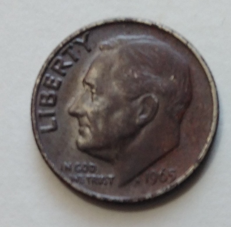 RARE 1965 Roosevelt Dime Missing Most of the Clad Finish on Etsy