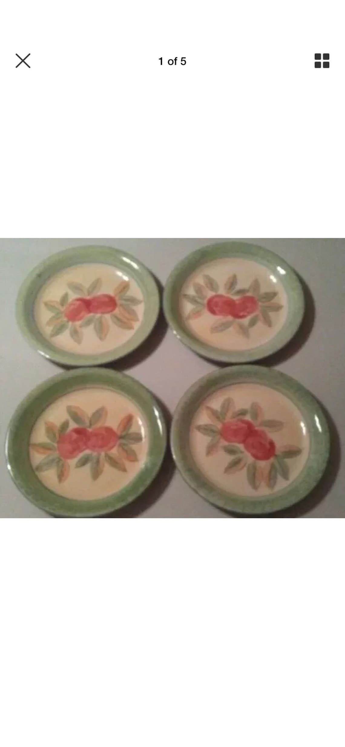 Gibson Hand Painted Stoneware Set of 4 Dinner Plates 10 1/2 Etsy