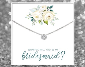 Bridesmaid Proposal Necklace | Will You Be My Bridesmaid | Personalized Bridesmaid Gift | Bridesmaid Necklace | AZURE Collection