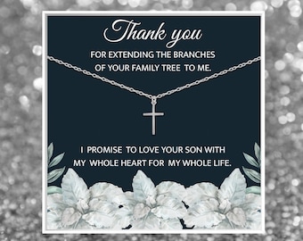 Mother of the Groom Gift | Mother of the Groom Cross Necklace | Mother in Law Gift | Wedding Gift for Mother In Law