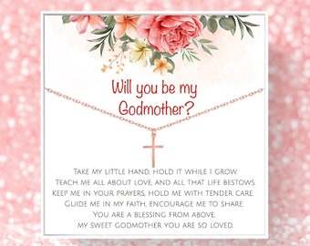 Godmother Proposal Gift • Sterling Silver Cross Necklace