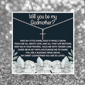 BESTSELLER Godmother Proposal | Will You Be My Godmother | Gift for Godmother Necklace | Sterling Silver Cross Necklace