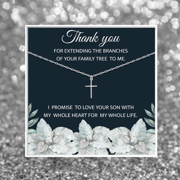 Sterling Silver Cross Necklace | Mother of the Groom Gift