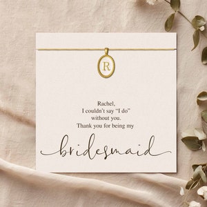 Bridesmaid Initial Necklace | Sterling Silver Personalized Gift
