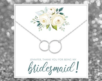 Bridesmaid Gift | Personalized Thank You for Being My Bridesmaid Necklace | Bridesmaid Thank You Gift | AZURE Collection