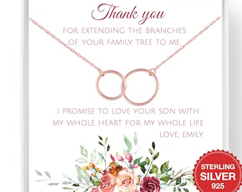 Mother in Law Wedding Gift | Wedding Gift Ideas | Thank you Mother of the Groom | Mother in Law Presents | Sterling Silver Necklace