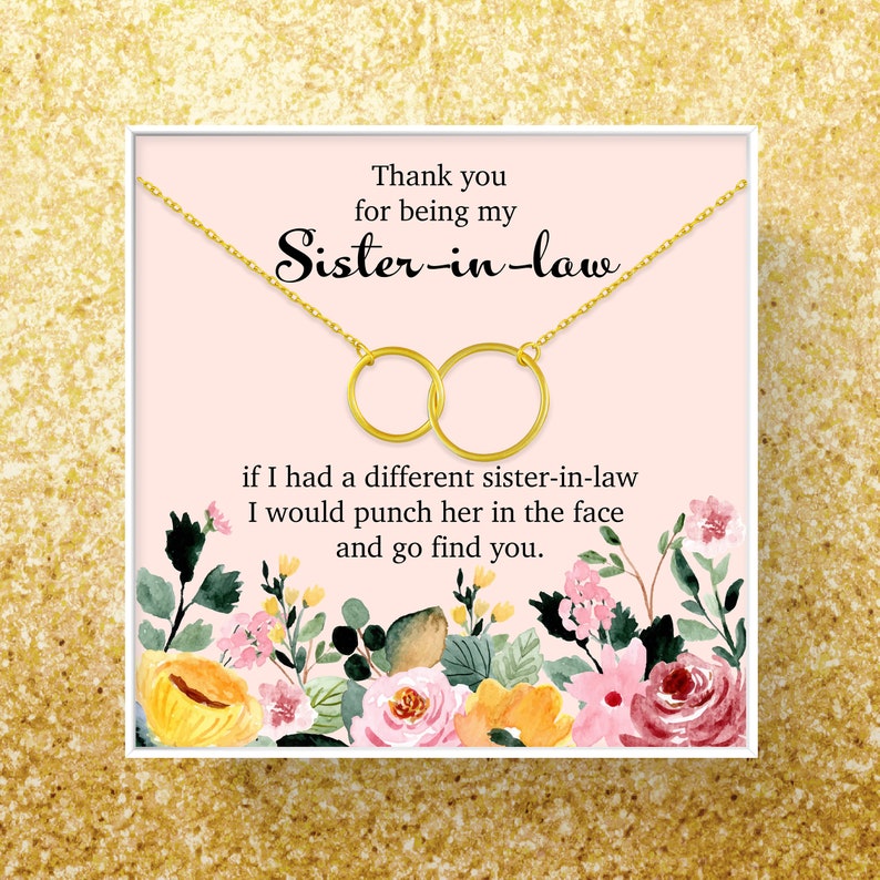 Sister in Law Necklace \u2022 Funny Gift for Sister in Law \u2022 Sister of the Groom Wedding Gift \u2022 Birthday Gift for Sister-in-law