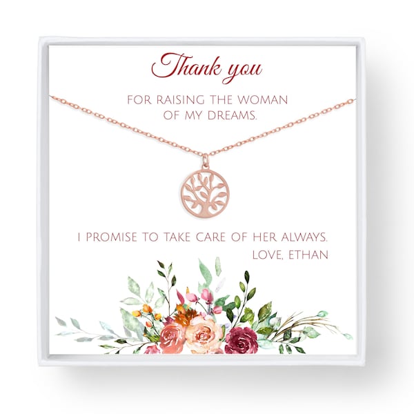 Mother of the Bride Gift from Groom | Personalized Mother of Bride Wedding Gift from Groom | Mother in Law Gift from Groom | Tree Necklace