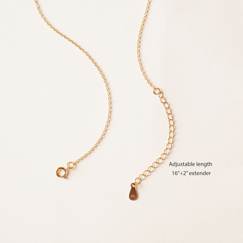 May include: Gold chain necklace with an adjustable length of 16 inches plus a 2 inch extender. The chain has a lobster clasp closure.