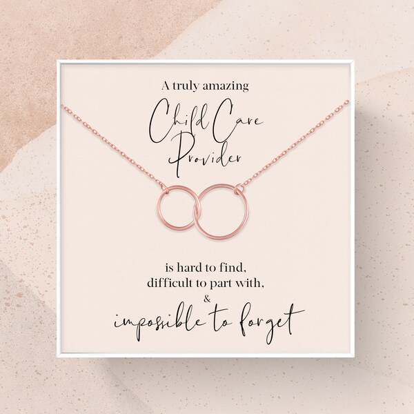 Child Care Provider Necklace | Sterling Silver Interlocking Circles