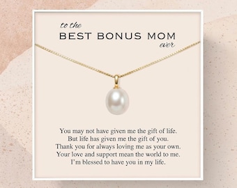 Natural Pearl Necklace | Sterling Silver Bonus Mom Gift