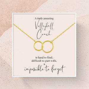 Volleyball Coach Gift Necklace | Sterling Silver Infinity Circles