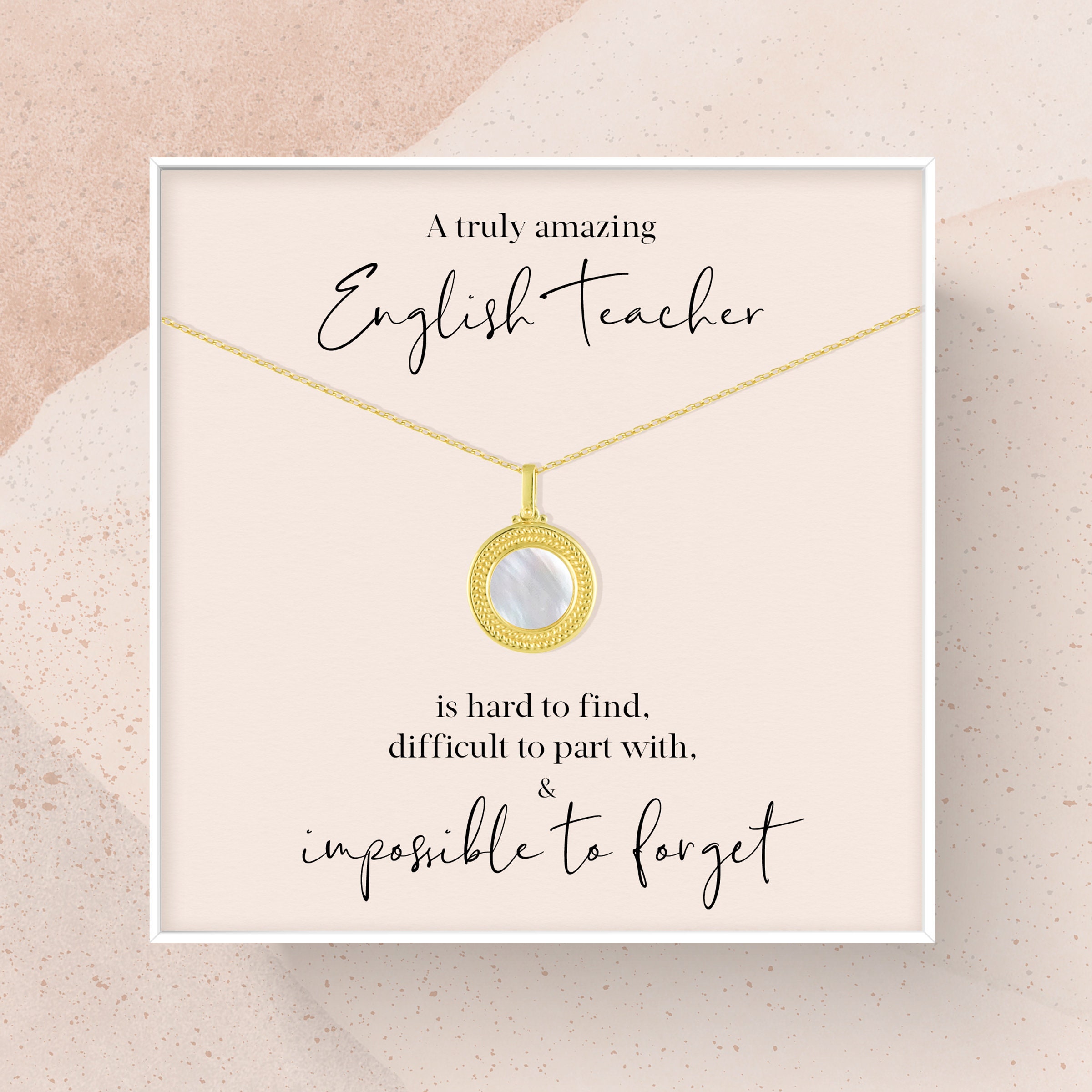 English Teacher Gift Gift for English Teacher Necklace A Etsy