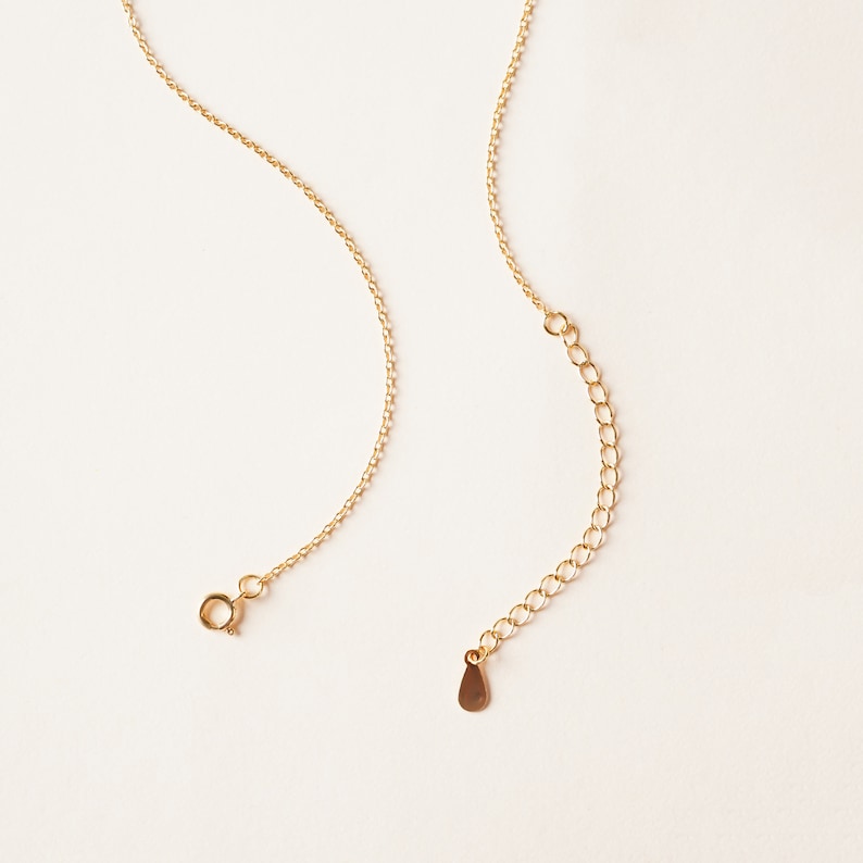 May include: A gold chain necklace with a lobster clasp and a small teardrop-shaped pendant.