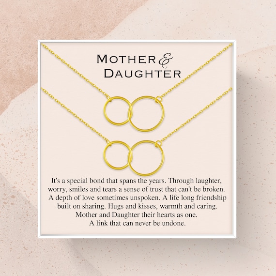 Mother Daughter Necklace Set | Gold Vermeil, Interlocking Circles