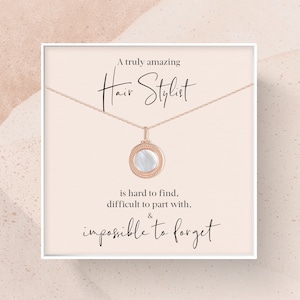 Mother of Pearl Necklace | Hair Stylist Gift, Sterling Silver