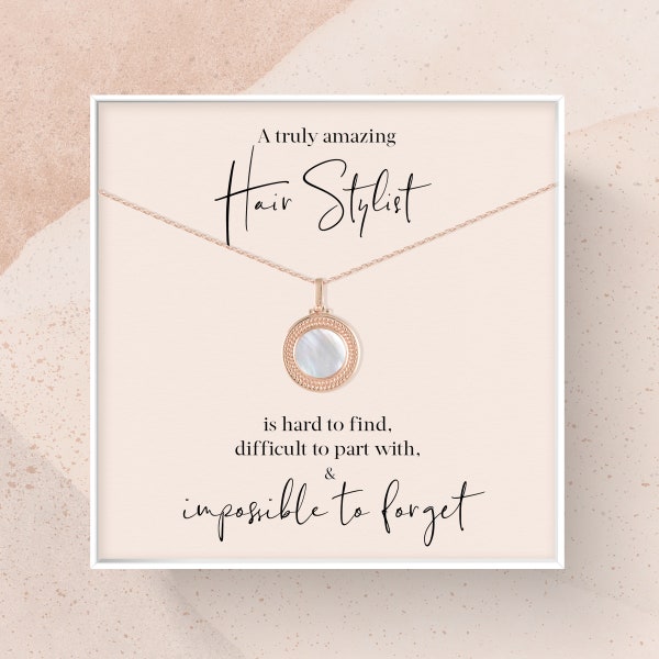 Mother of Pearl Necklace | Hair Stylist Gift, Sterling Silver