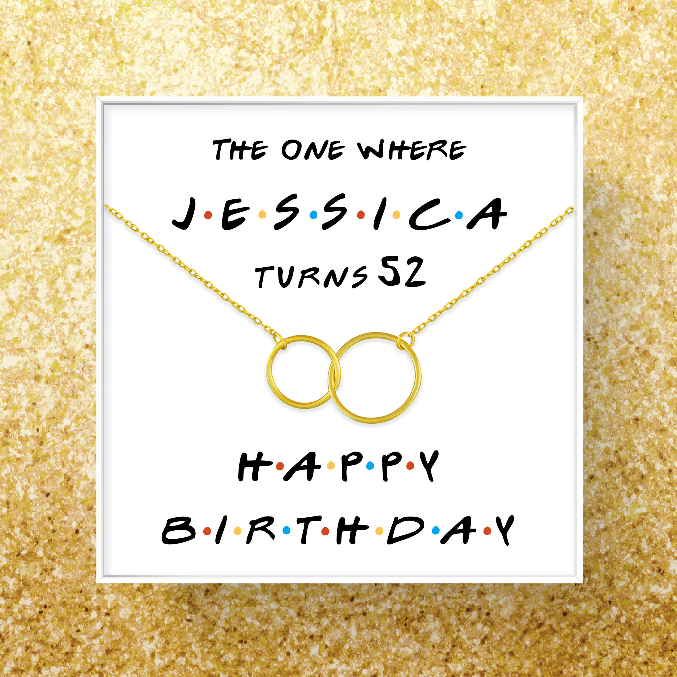 52nd Birthday Gift Necklace Personalized 52nd Birthday Gift | Etsy