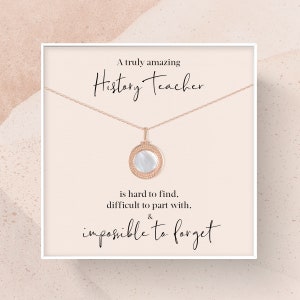 History Teacher Gift | Gift for History Teacher Necklace | A Truly Amazing History Teacher Appreciation Gift