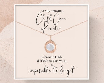 Child Care Provider Gift: Mother of Pearl Sterling Silver Necklace