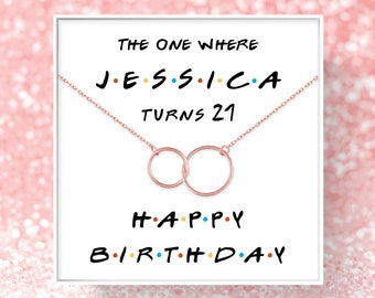 21st Birthday Necklace Gift | Sterling Silver Interlocking Circles