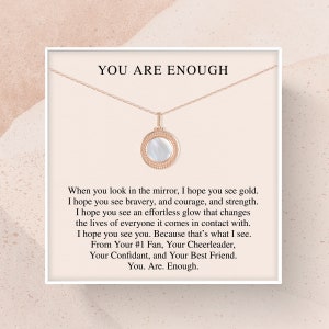 Collier Vous êtes assez - Cadeau motivant pour l'amour de soi pour meilleur ami, pendentif d'encouragement, bijoux d'amitié délicats