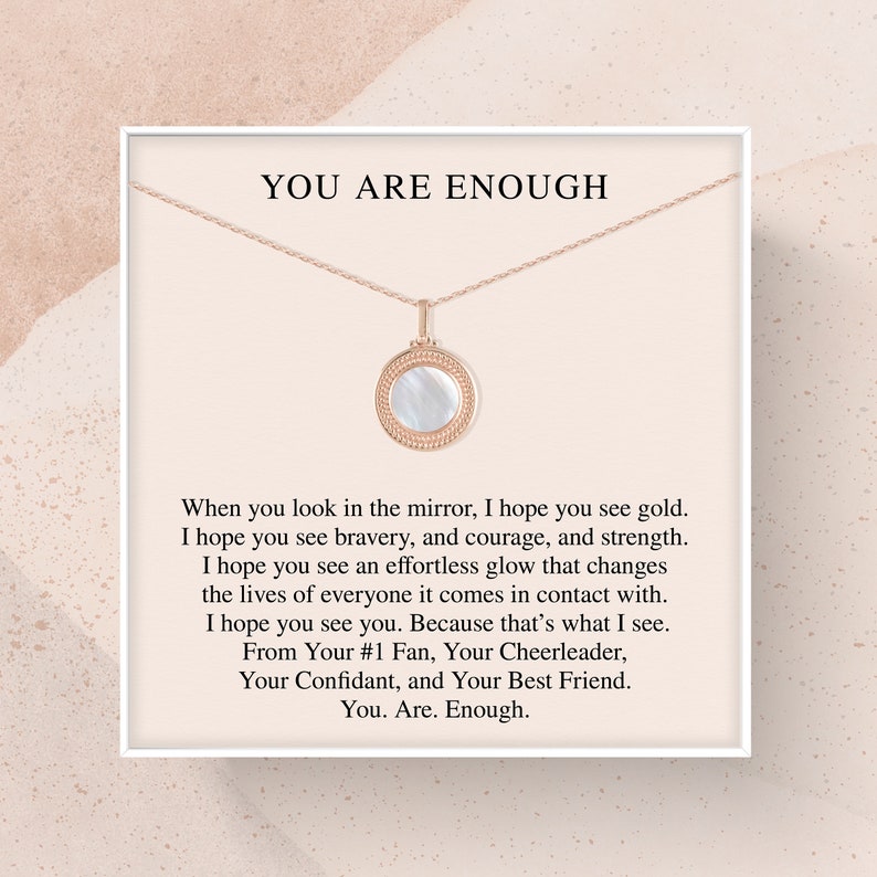 BESTSELLER You Are Enough Necklace Birthday Gift for Friend Best Friend Gift Rose Gold Vermeil