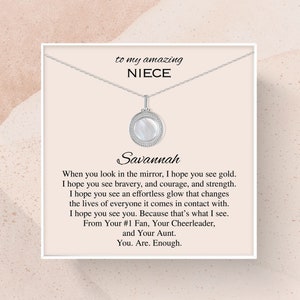Collier en nacre pour nièce : argent sterling vermeil