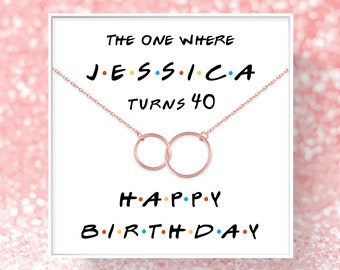 40th Birthday Interlocking Circles Necklace | Sterling Silver Gift