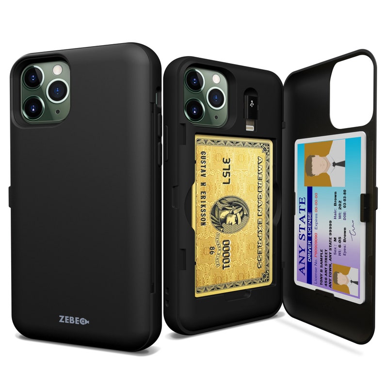 ZEBEC Iphone 11 Pro Max Wallet Case With Hidden Credit Card Etsy