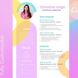 Colorful Resume Template -- The Octavian Templates, Sorority Resume Template Creative Resume Template Canva Resume Instant Download Modern