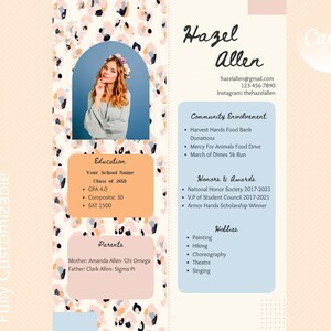 Colorful Resume Template -- Sorority Recruitment Template Creative Resume Template Canva Resume Instant Download Modern The Octavian