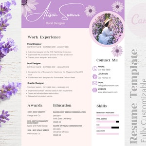 Colorful Resume Template -- Sorority Recruitment Template Creative Resume Template Canva Resume Instant Download Modern The Octavian