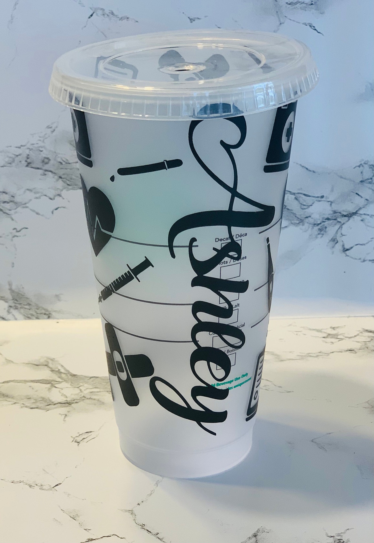 Nurse Starbucks Cold Cup, Reusable Cold Coffee Cup, Nurse Theme - Etsy