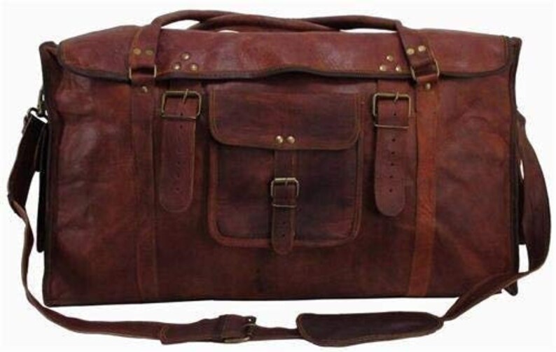mens leather travel satchel