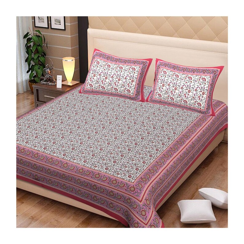 King Size Cotton Hand Block Fl Print Quilt Doona Duvet Cover Bedding Comforter Boho Bohemian Indian Set
